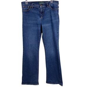 LRL Lauren Blue Denim Jeans Boot Straight Stretch Leg RN 41381 Size 10‎ Woman's